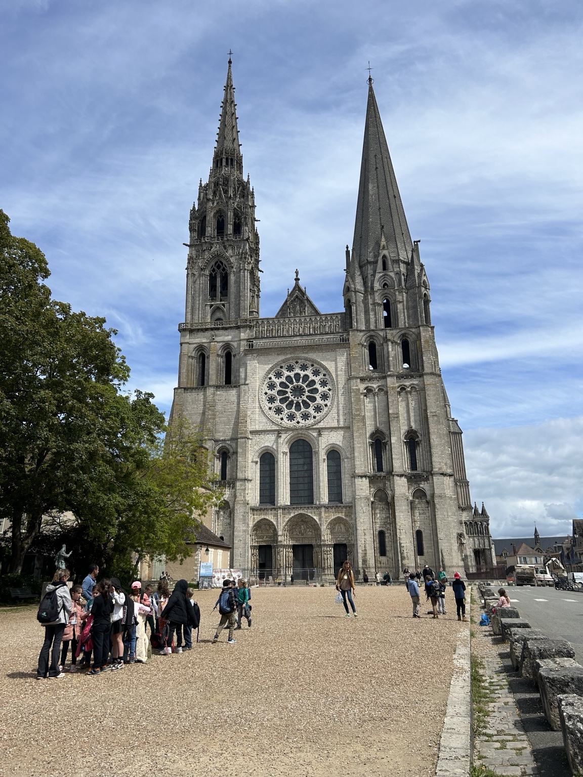 Gothic cathedral photographed from the front